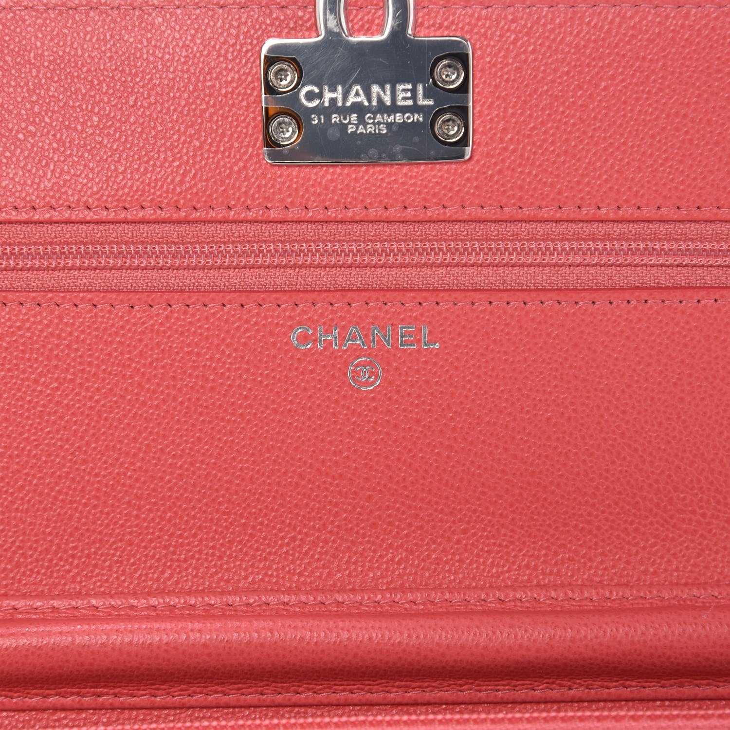 Chanel Grained Calfskin Quilted CC Box Wallet On Chain WOC Pink 6 of 9