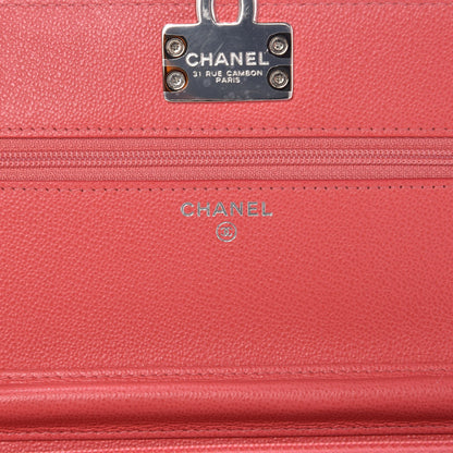 Chanel Grained Calfskin Quilted CC Box Wallet On Chain WOC Pink 6 of 9