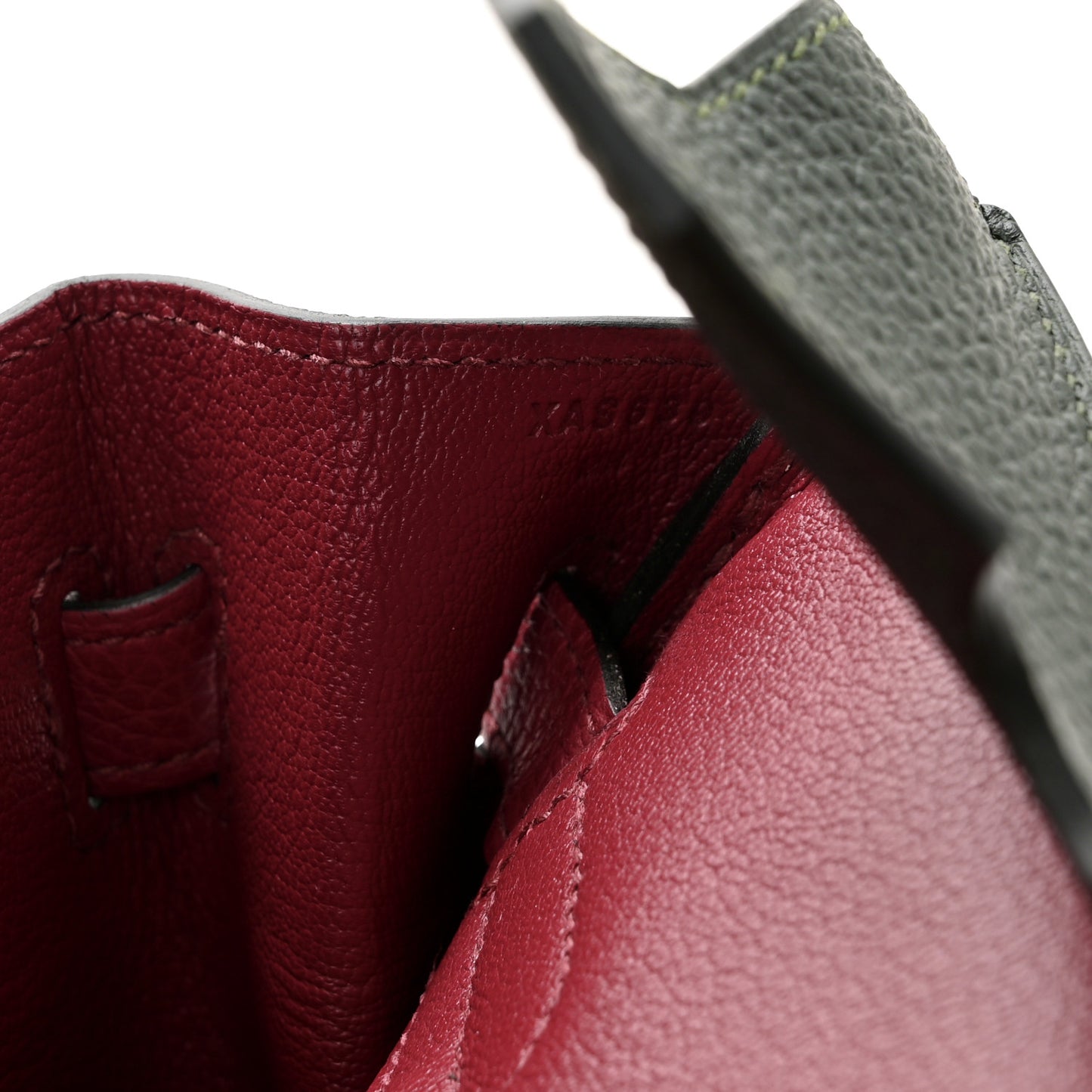 Togo Bi-Color Horseshoe Birkin 30 Garnet Vert Fonce