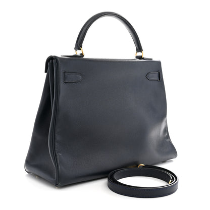 Hermes Courchevel Kelly Retourne 32 Bleu Indigo 3 of 11