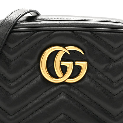 Gucci Calfskin Matelasse Small GG Marmont Chain Shoulder Bag Black 8 of 11
