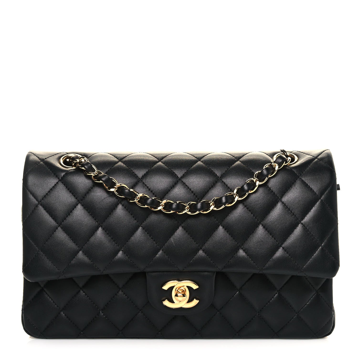 Chanel Lambskin Quilted Medium Double Flap Black 1 of 14