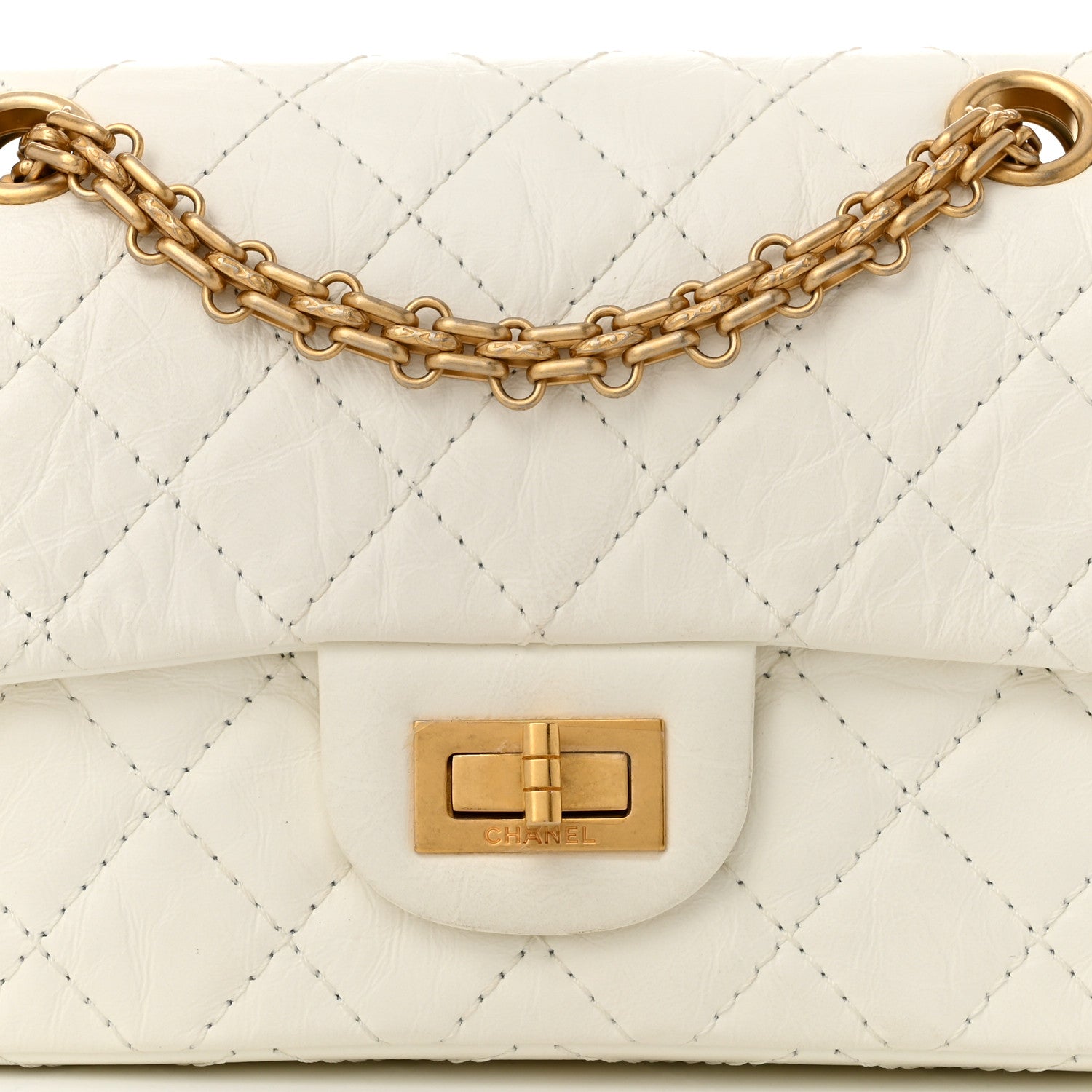 Chanel Aged Calfskin Quilted 2.55 Reissue Mini Flap White 8 of 10