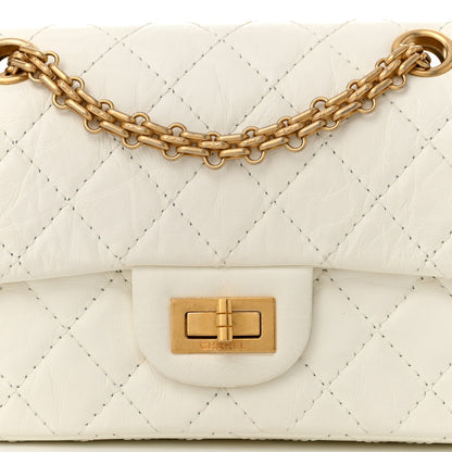 Chanel Aged Calfskin Quilted 2.55 Reissue Mini Flap White 8 of 10