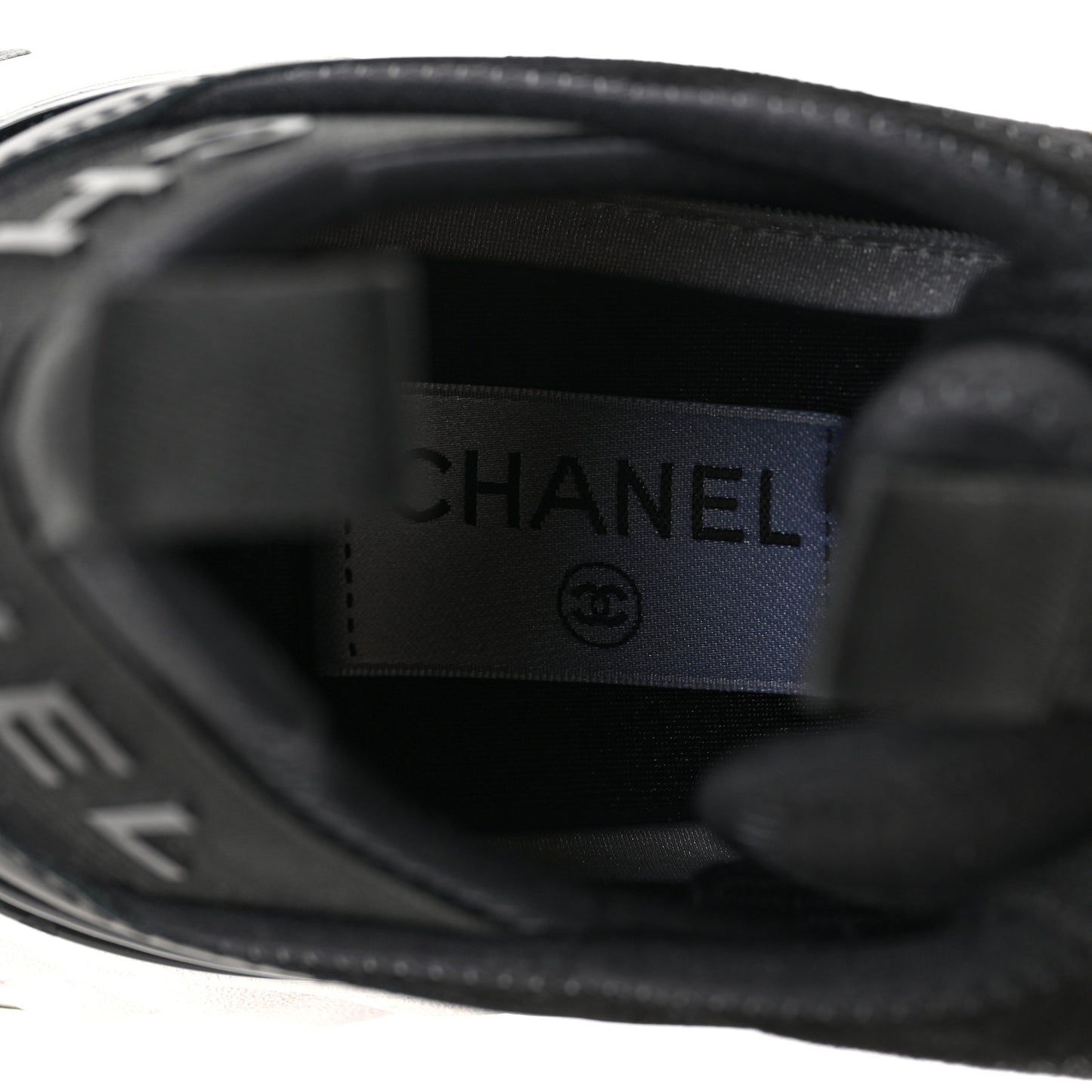 Velvet Calfskin Mixed Fibers CC Sneakers 38.5 Black