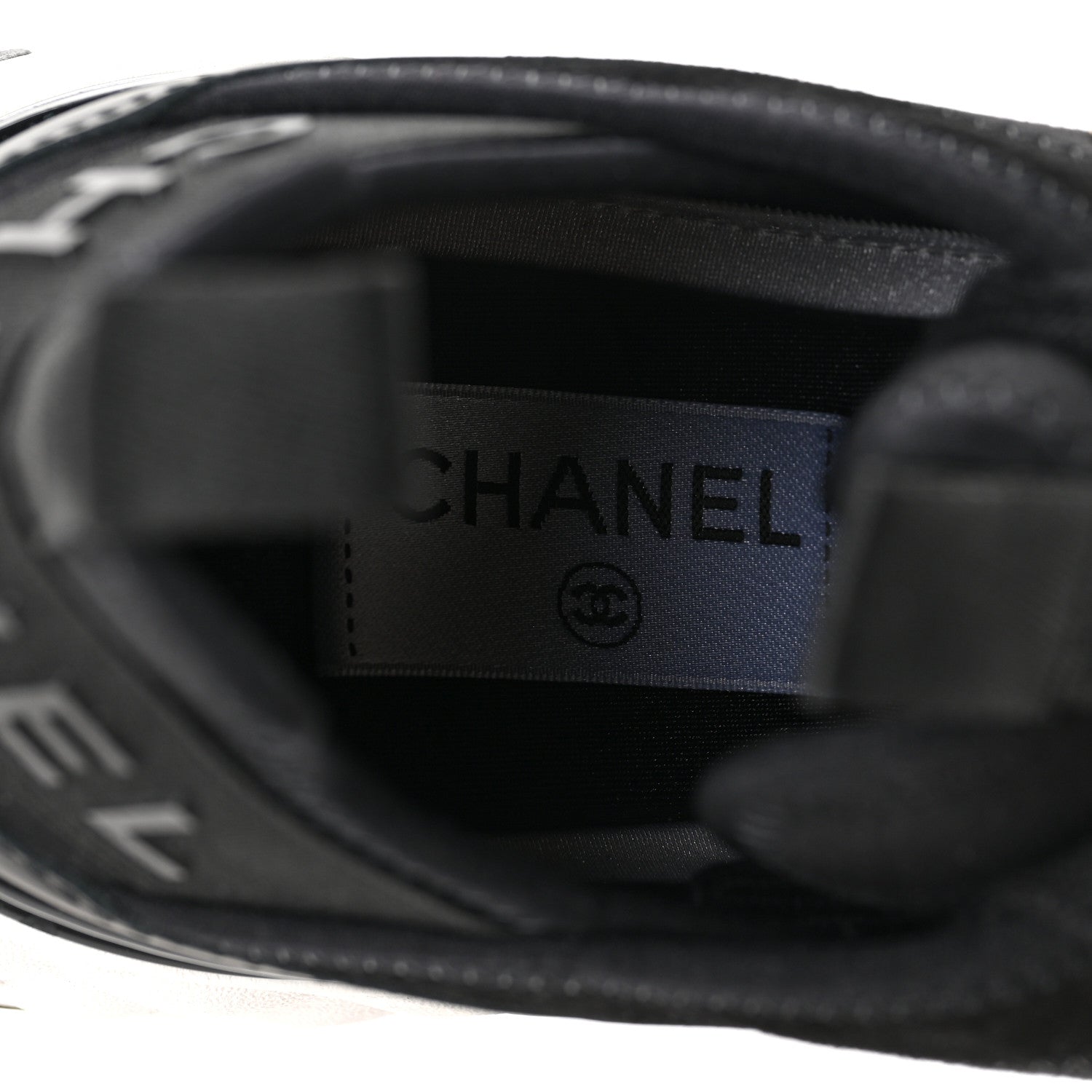Chanel Velvet Calfskin Mixed Fibers CC Sneakers 38.5 Black 8 of 9