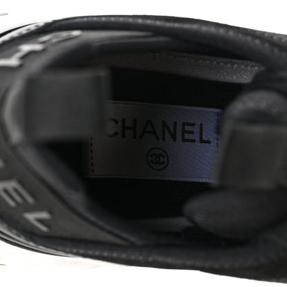 Chanel Velvet Calfskin Mixed Fibers CC Sneakers 38.5 Black 8 of 9