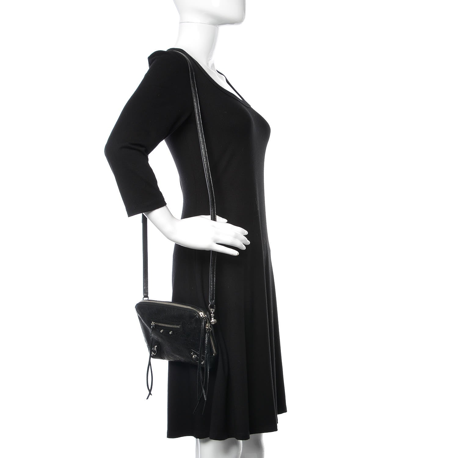 Balenciaga Agneau Classic Hardware XS Reporter Crossbody Black 2 of 8