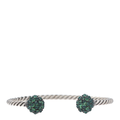 David Yurman Sterling Silver Green Onyx Osetra Cuff Bracelet 1 of 5