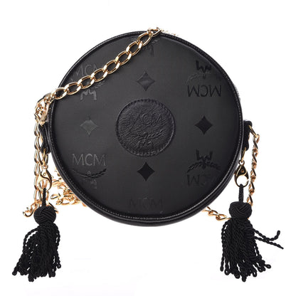 MCM Monogram Coated Canvas Round Suzy Wong Crossbody Black 1 of 12