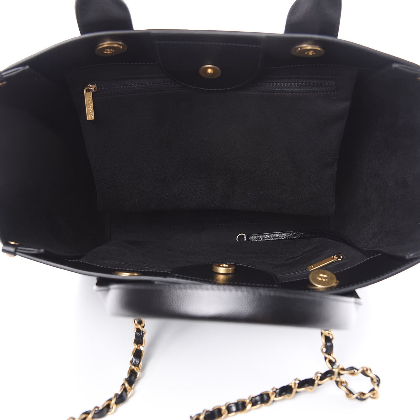 Caviar Small Studded Deauville Tote Black