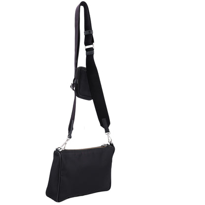 Prada Re-Nylon Saffiano Pocket Zippered Shoulder Bag Black 4 of 11