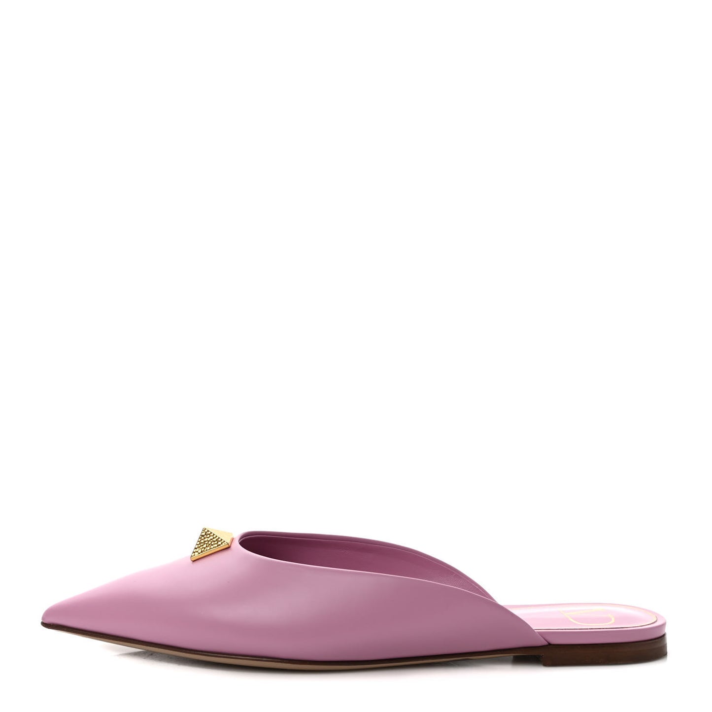 Calfskin Roman Stud Pointed Flat Mules 37 Giacinto