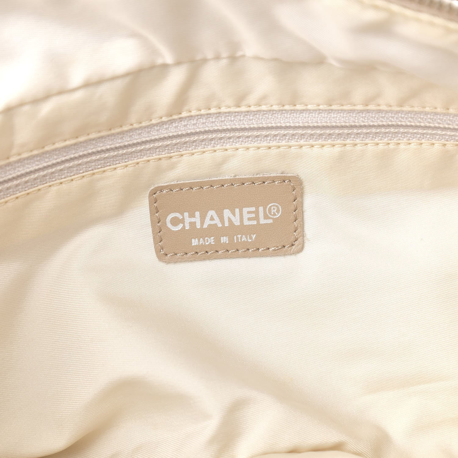 Chanel Nylon Travel Bowler Beige 6 of 11
