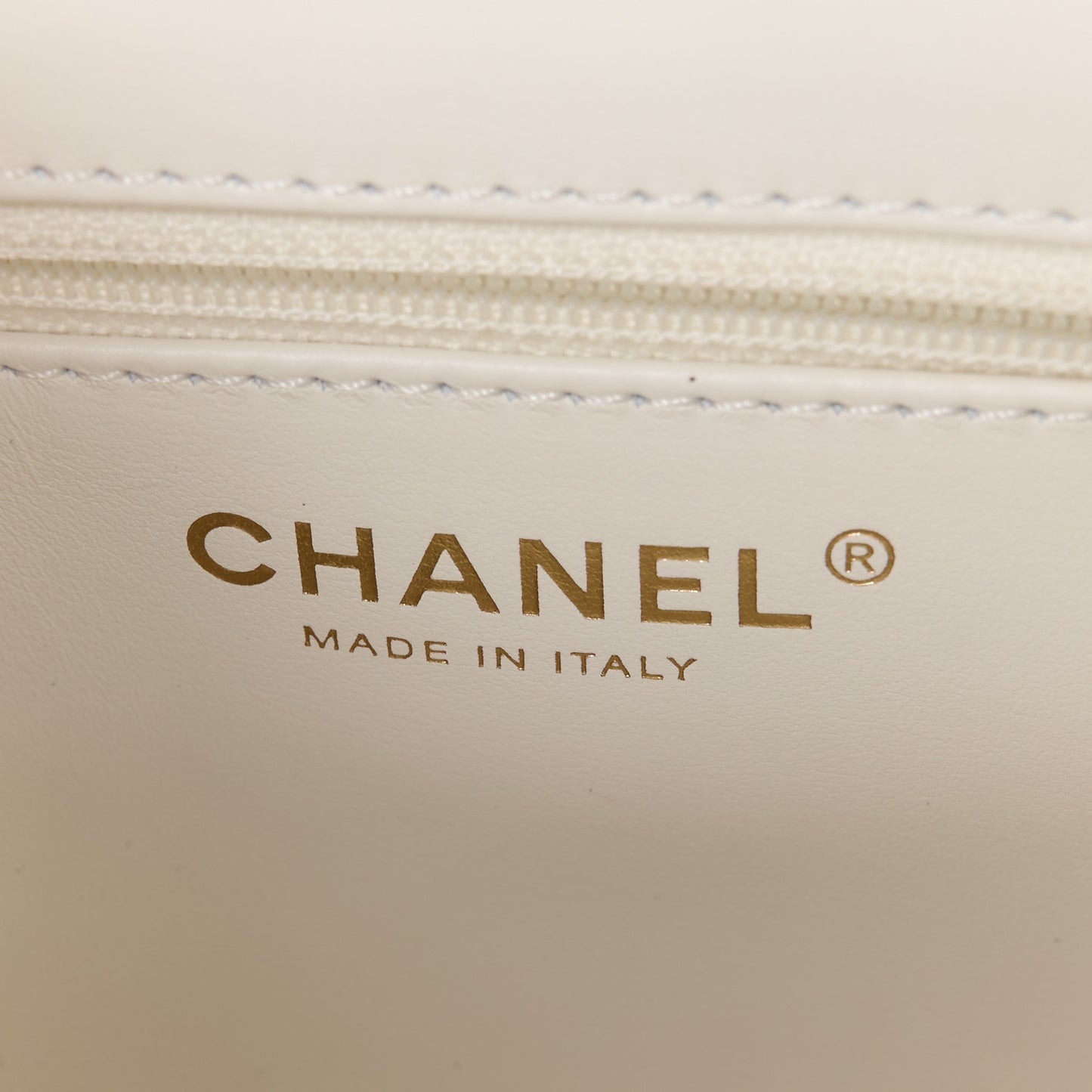 Shiny Aged Calfskin Quilted Nano Kelly Shopper White