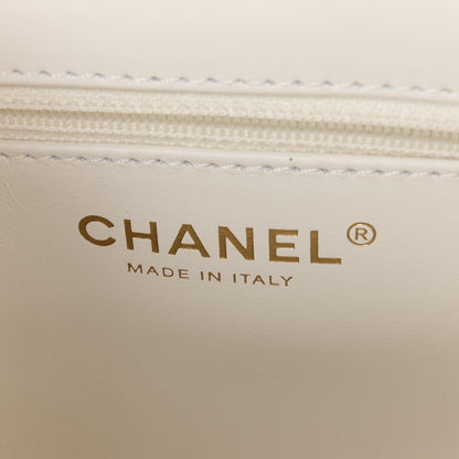 Chanel Shiny Aged Calfskin Quilted Nano Kelly Shopper White 6 of 11