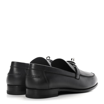 Hermes Calfskin Womens Destin Loafers 39.5 Black 4 of 10