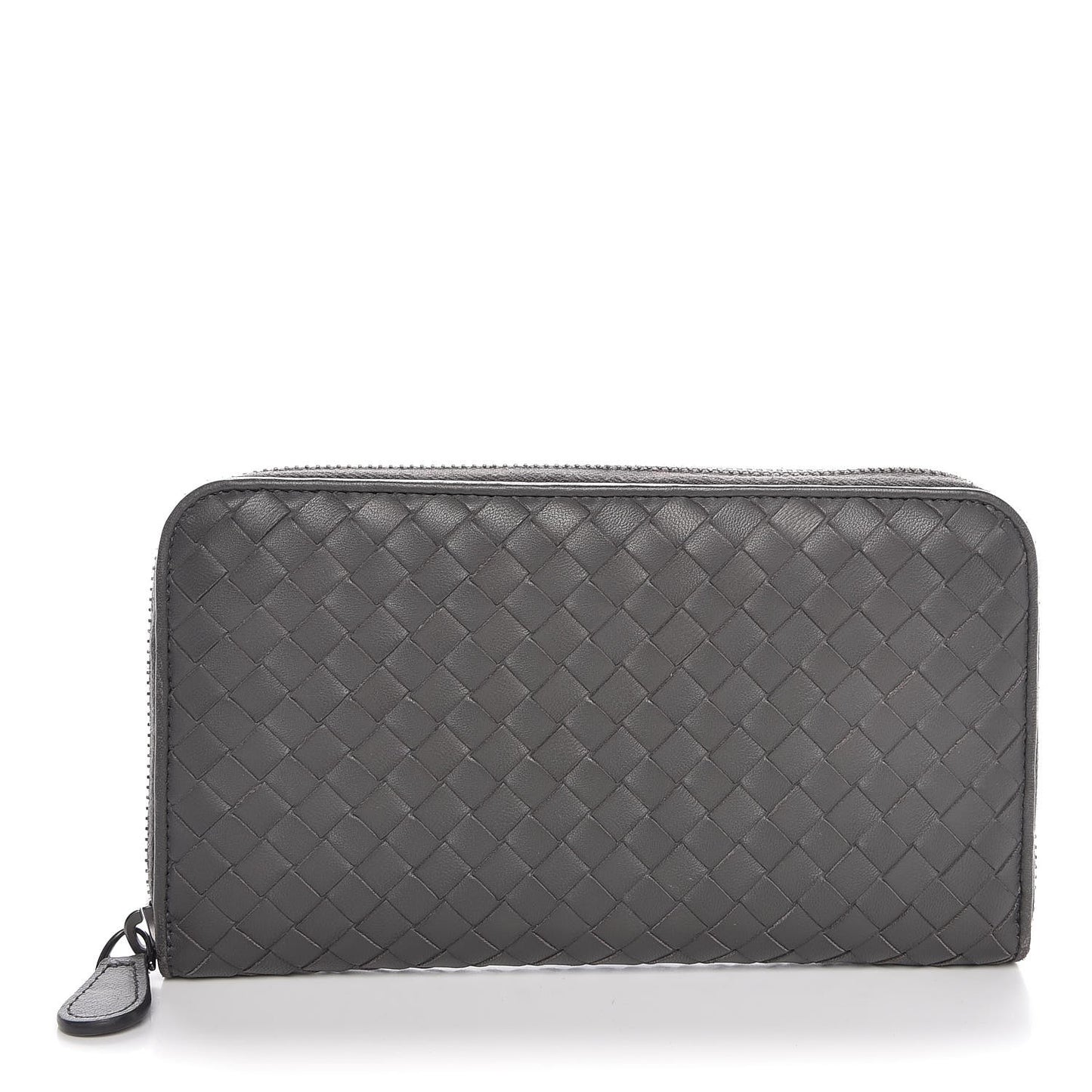 Nappa Intrecciato Zip Around Wallet Grey