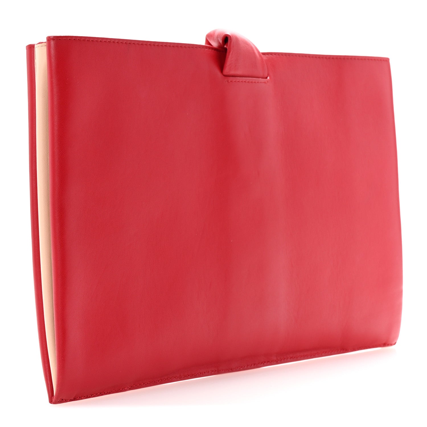Celine Lambskin Knotted Clutch Bright Red Powder 3 of 6