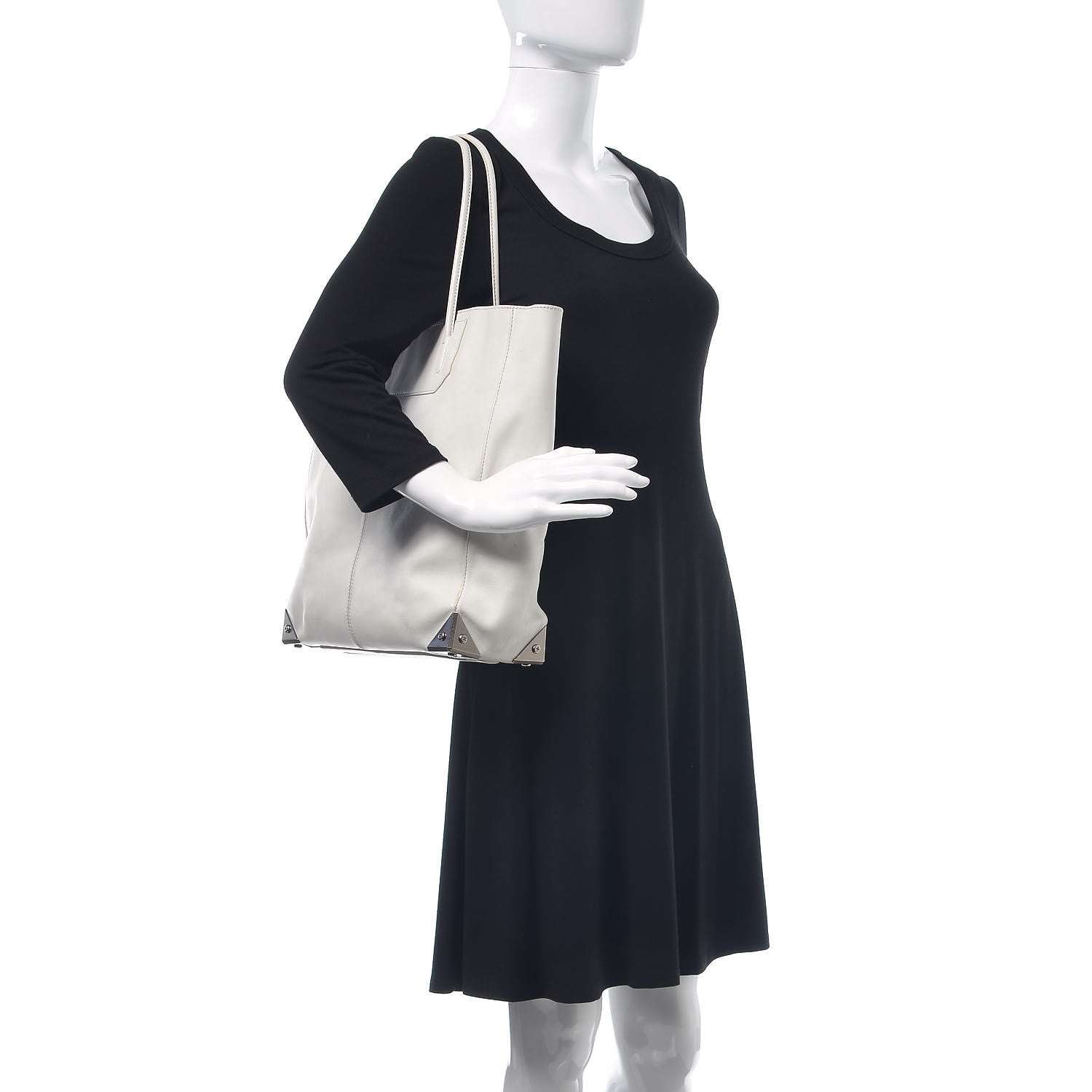 Alexander Wang Pebbled Calfskin Prisma Skeletal Tote White 2 of 25