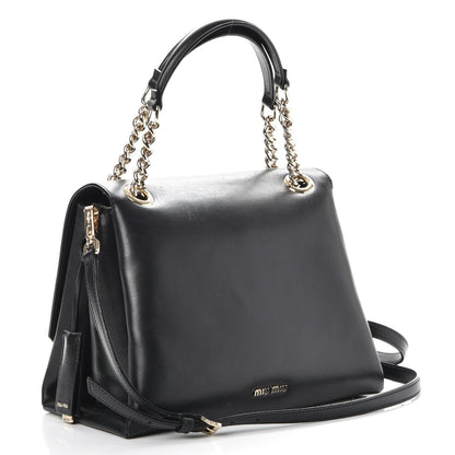 Miu Miu Soft Calfskin Top Handle Satchel Nero Black 4 of 10