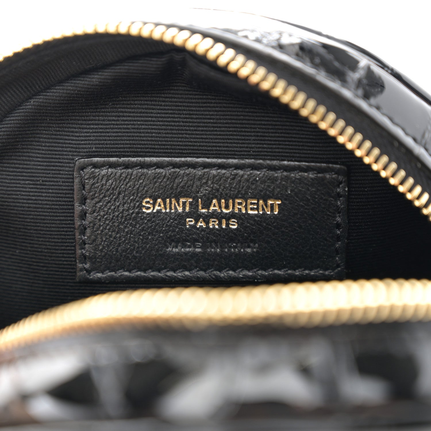 Saint Laurent Patent Crocodile Embossed Round Belt Bag Black 6 of 10
