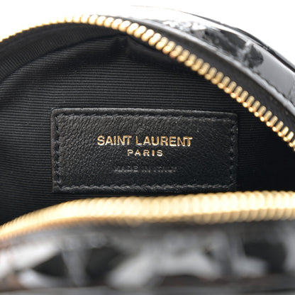 Saint Laurent Patent Crocodile Embossed Round Belt Bag Black 6 of 10