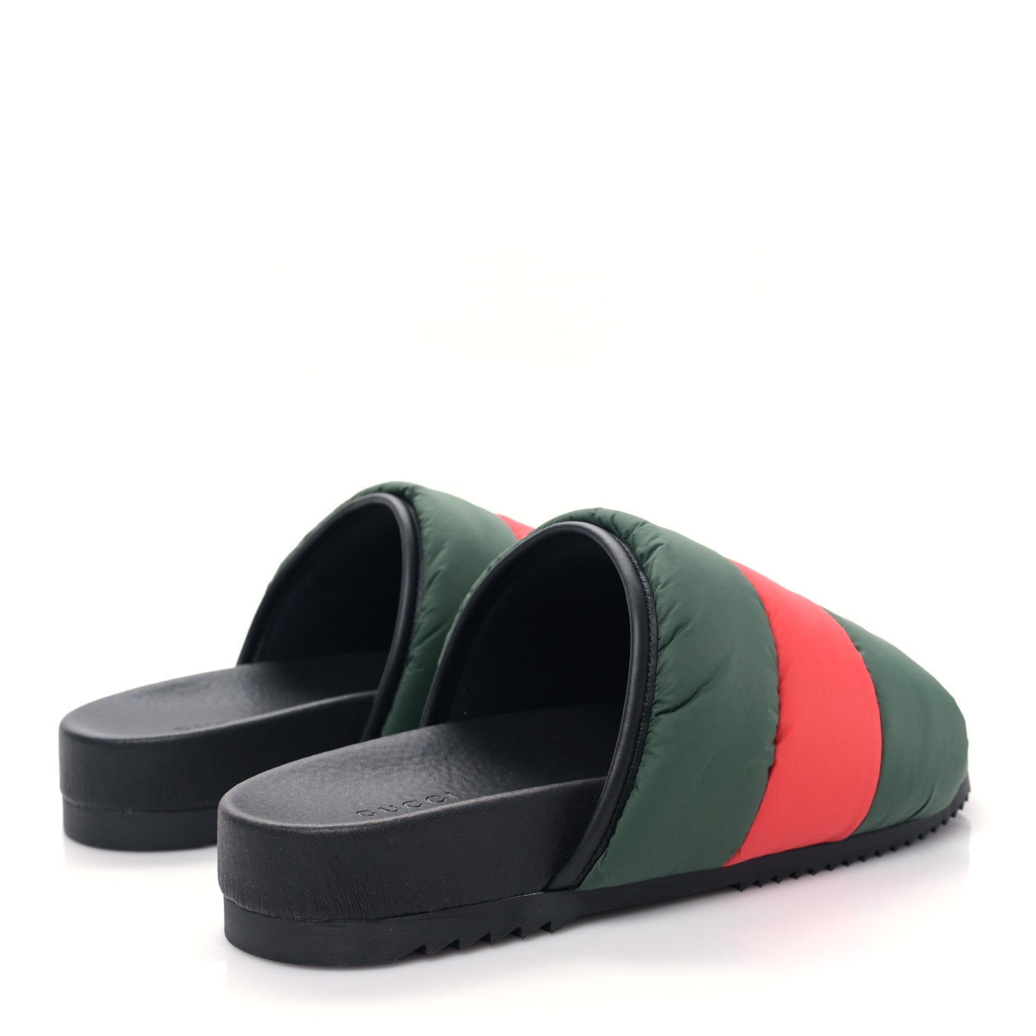 Gucci Nylon Web Womens Slide Sandals 39 Black Green Red 4 of 9