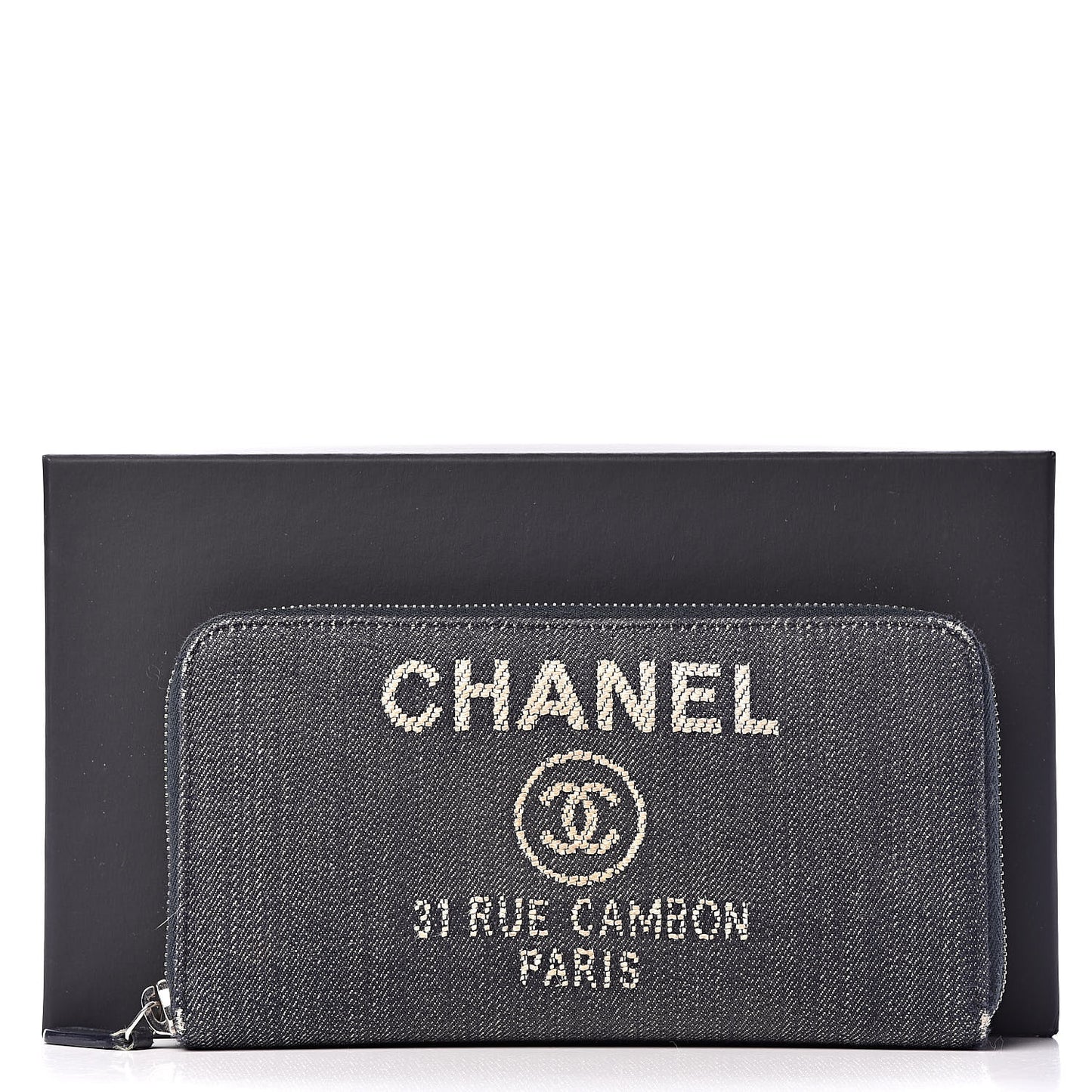 Denim Deauville Zip Around Wallet Dark Blue