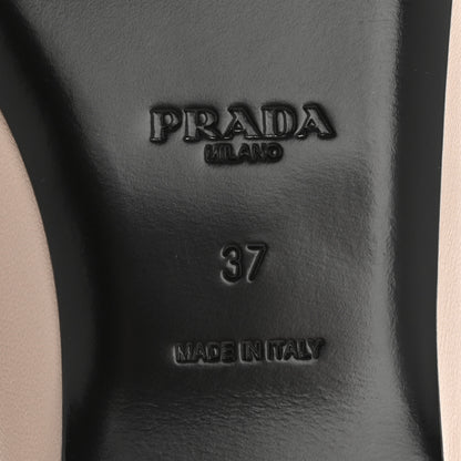 Prada Lambskin Bow Ballerina Flats 37 Nude 7 of 9