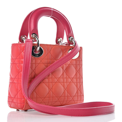 Christian Dior Lambskin Cannage Mini Tri-Color Lady Dior Pink 3 of 12
