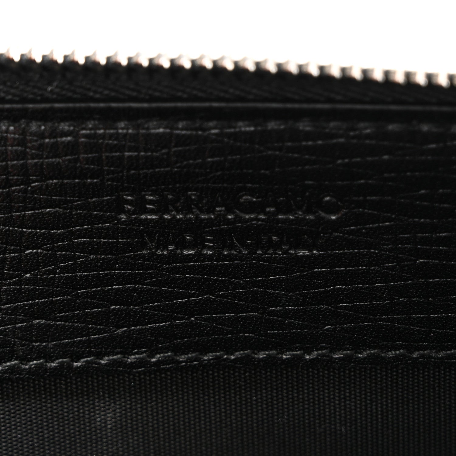 Salvatore Ferragamo Hammered Calfskin New Revival Wristlet Clutch Black 6 of 8
