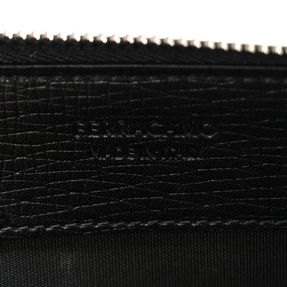Salvatore Ferragamo Hammered Calfskin New Revival Wristlet Clutch Black 6 of 8