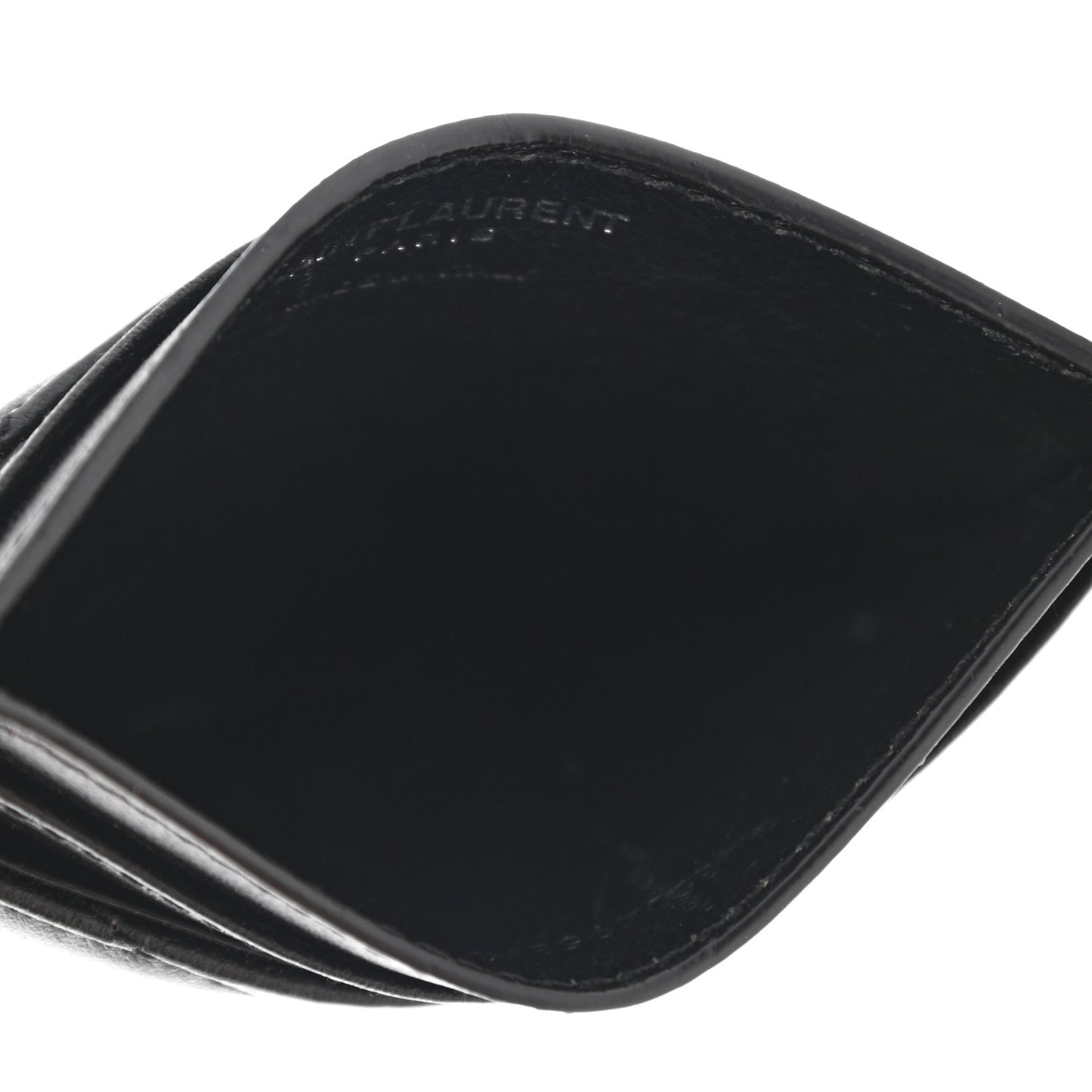 Calfskin Y Quilted Monogram LouLou Credit Card Case Black