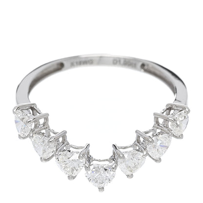 Parker & West by FASHIONPHILE 18K White Gold Diamond 1.00ctw Heart Cut Curved Ring 54 7 7 of 9