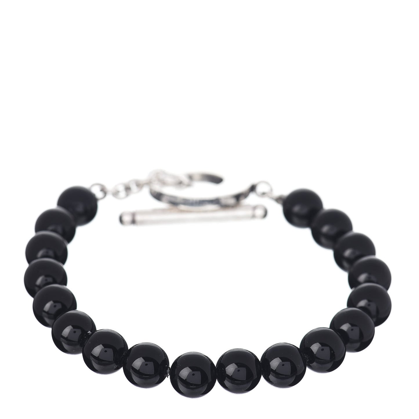 Sterling Silver Black Onyx Bead Toggle Bracelet