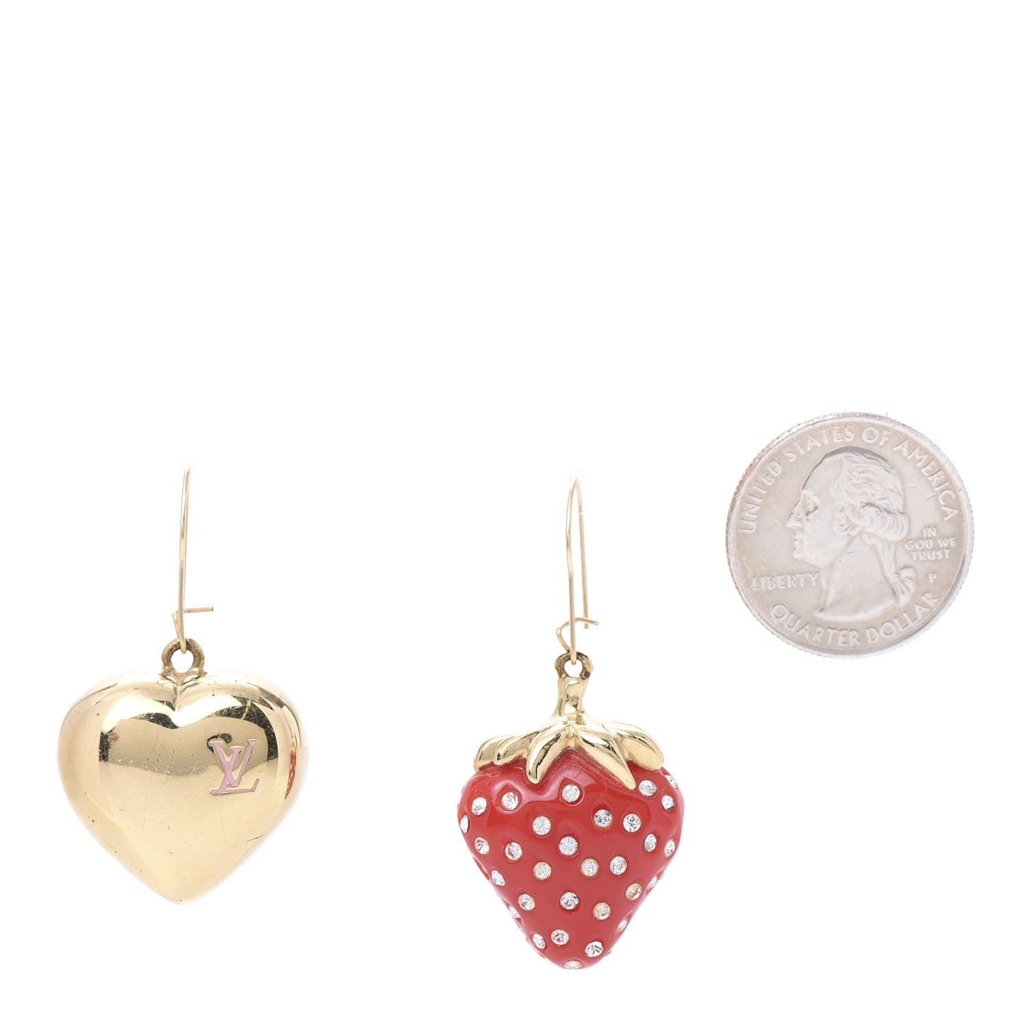 Louis Vuitton Fraises Strawberry Heart Earrings 2 of 7
