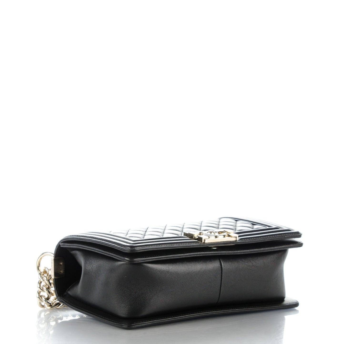 Lambskin Quilted Medium Boy Flap Black