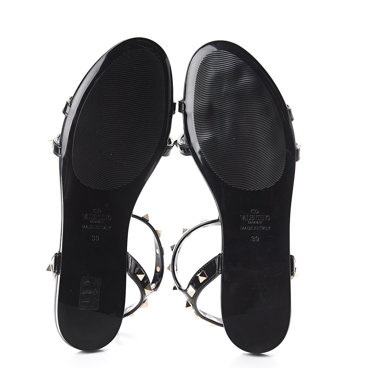 Valentino Garavani PVC Jelly Rockstud Caged Sandals 39 Black 7 of 7