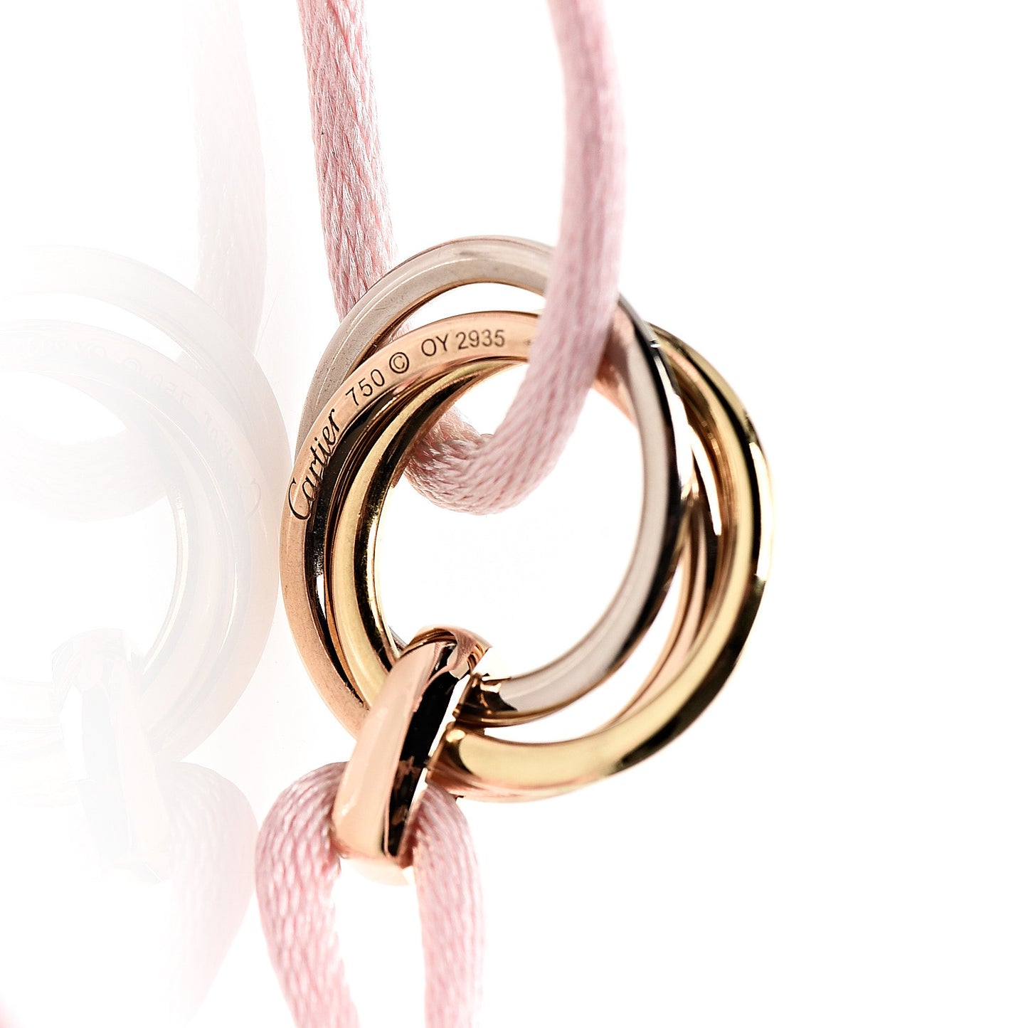 18K Pink Yellow White Gold Diamond Trinity Star Adjustable Cord Bracelet Pink