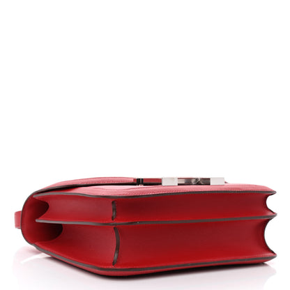 Hermes Swift Toile H Berline Constance 24 Rouge Piment Ecru 4 of 11
