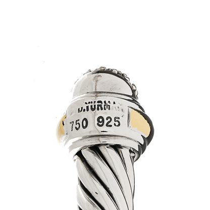 David Yurman Sterling Silver 18K Yellow Gold Diamond Pave 7mm Cable Classics Bracelet 3 of 3