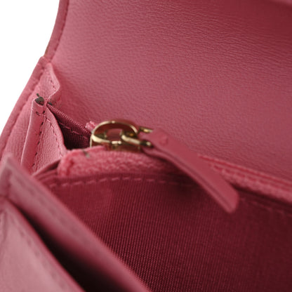 Chanel Lambskin Quilted Boy Yen Wallet Pink 11 of 17