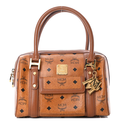 MCM Visetos Small Boston Bag Cognac 1 of 17