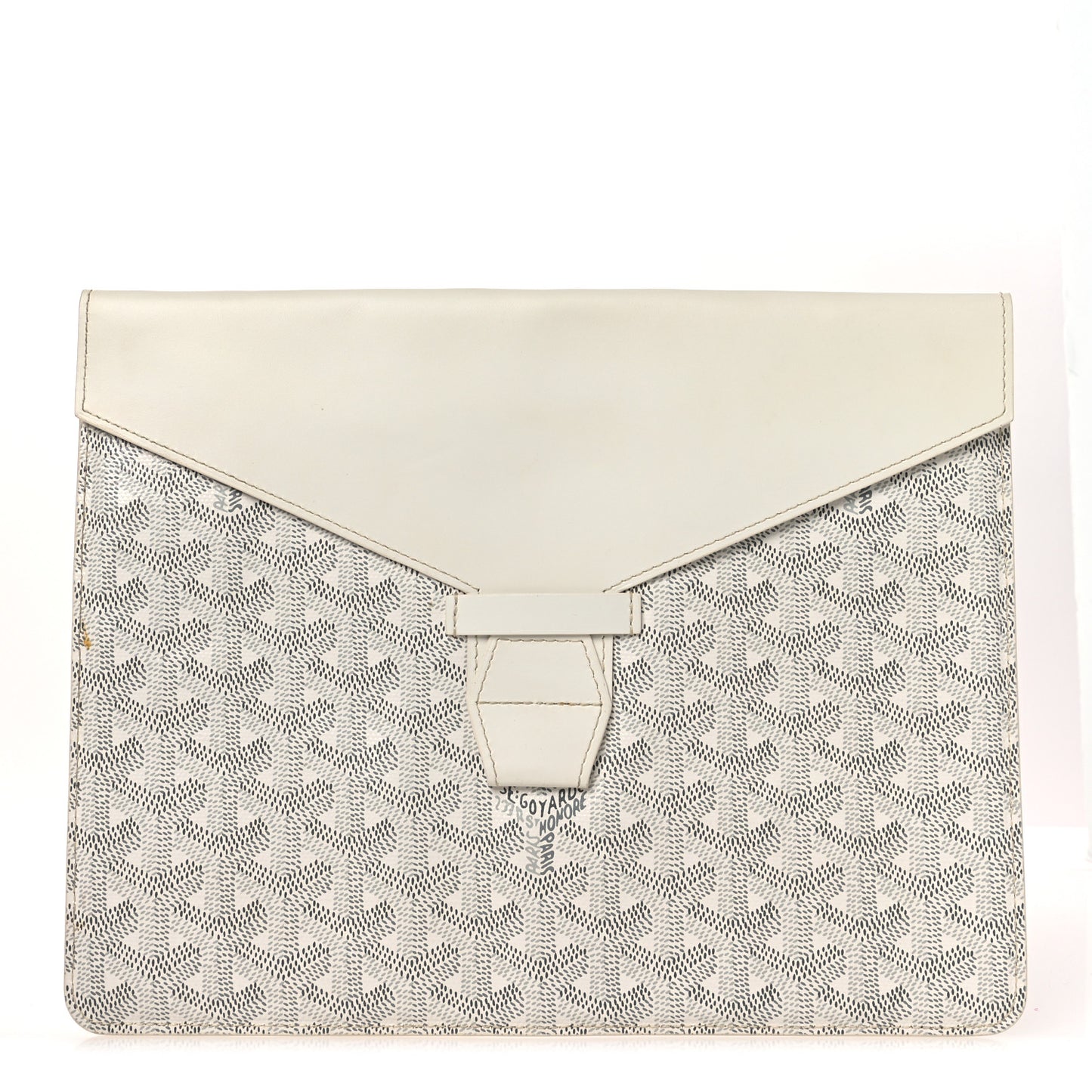 Goyardine Camondo MM Horizontal Clutch White