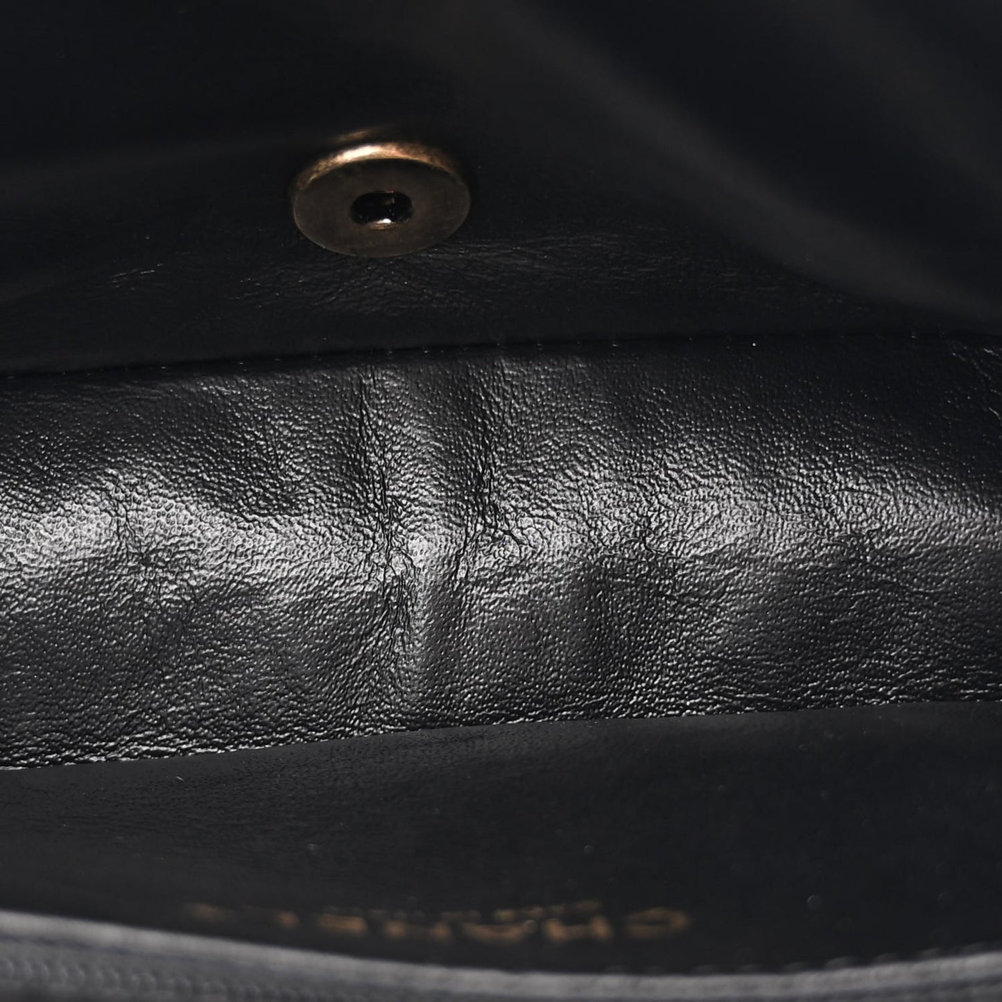 Aged Calfskin Quilted Medium Medallion Flap Black
