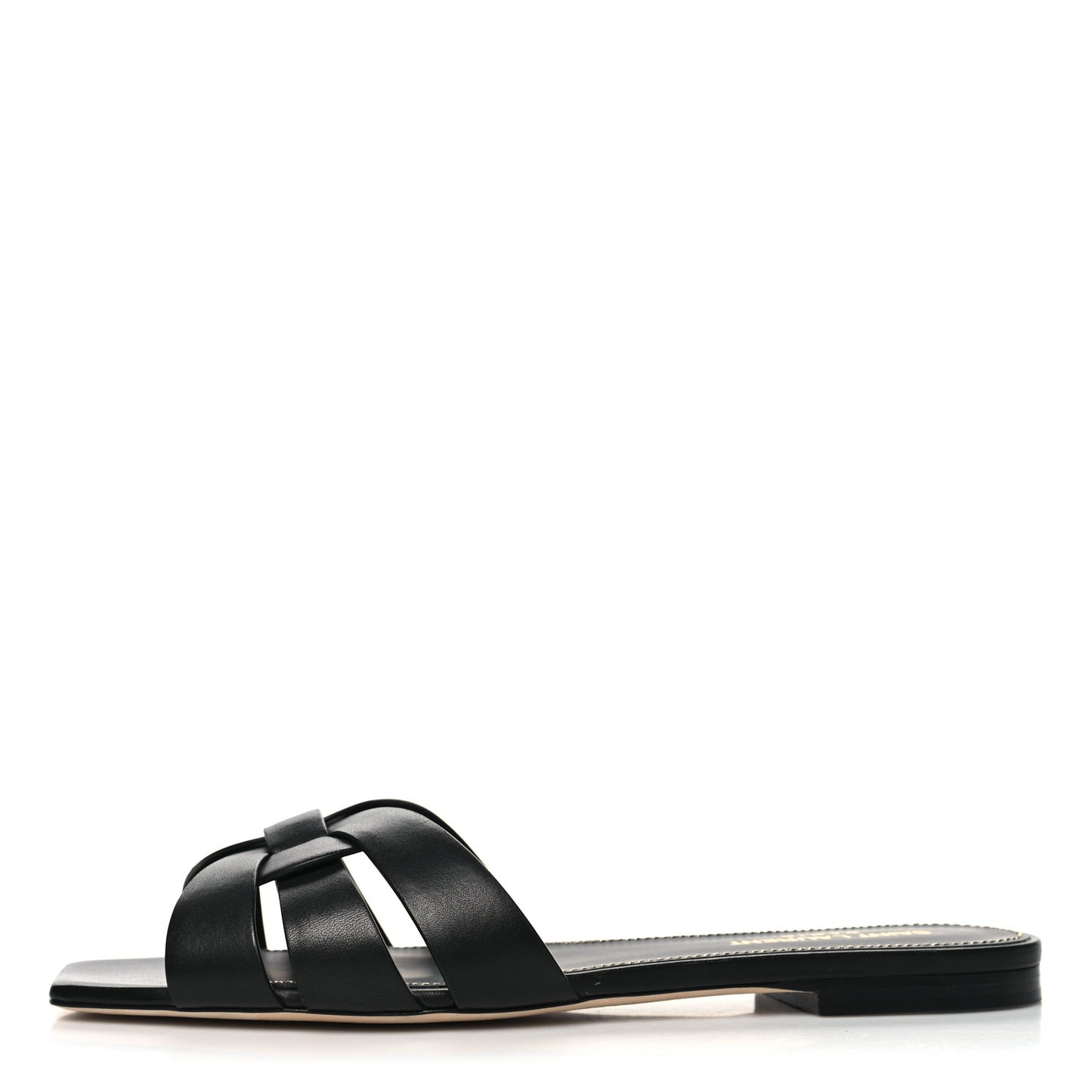 Calfskin Tribute 05 Slide Sandals 38.5 Black