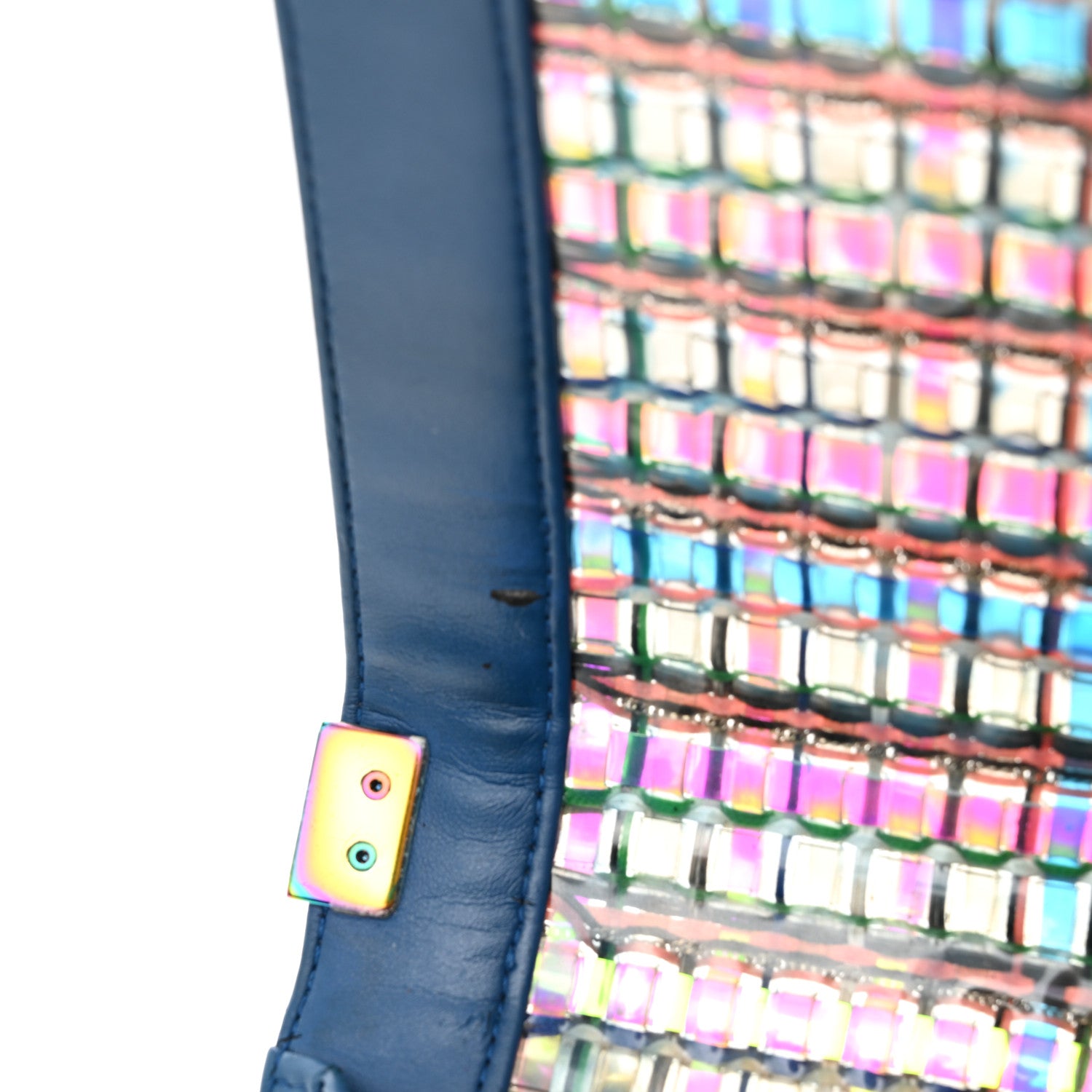 Chanel PVC Thread Woven Medium Boy Flap Dark Blue 12 of 15