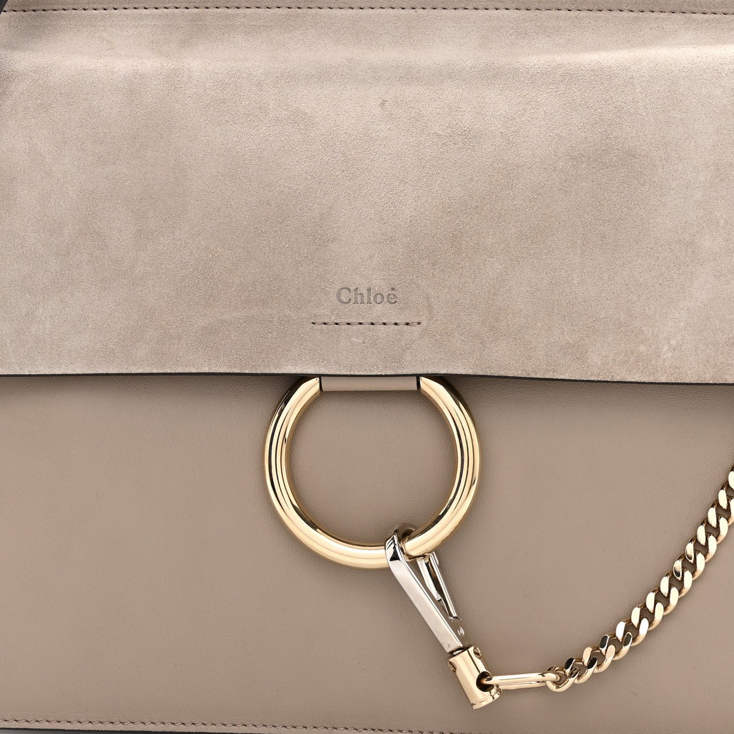 Calfskin Suede Medium Faye Shoulder Bag Motty Grey