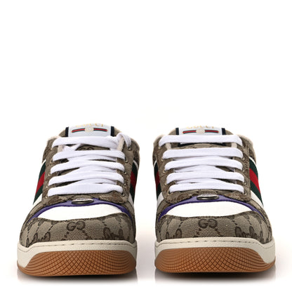Gucci Calfskin Lame GG Monogram Web Mens Screener Sneakers 10 3 of 10